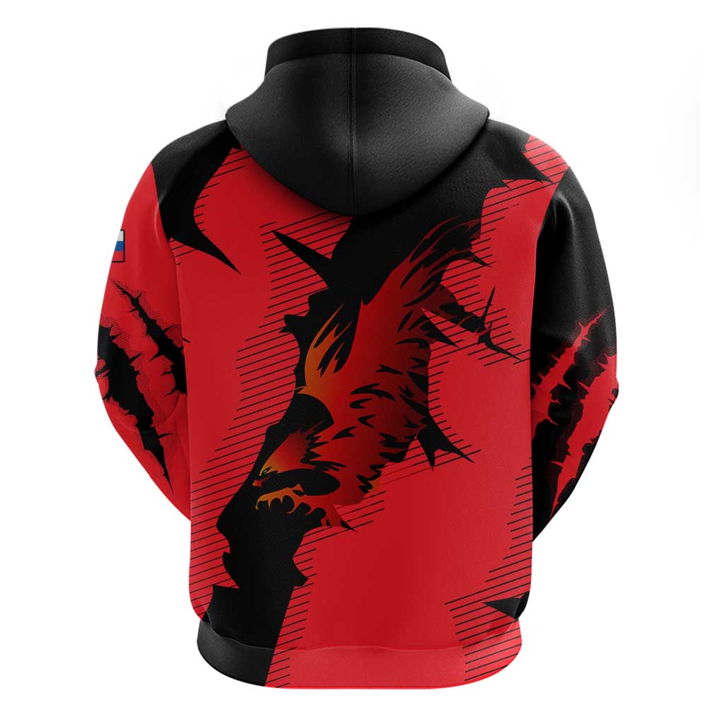 Slovakia Hoodie with Red Black Falcon Claw No Mercy Spirit TS04