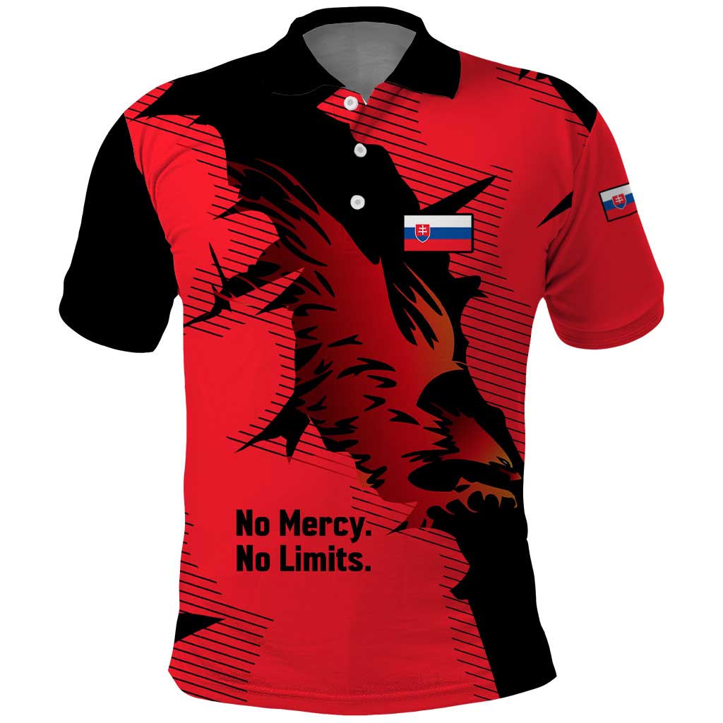 Slovakia Polo Shirt with Red Black Falcon Claw No Mercy Spirit TS04