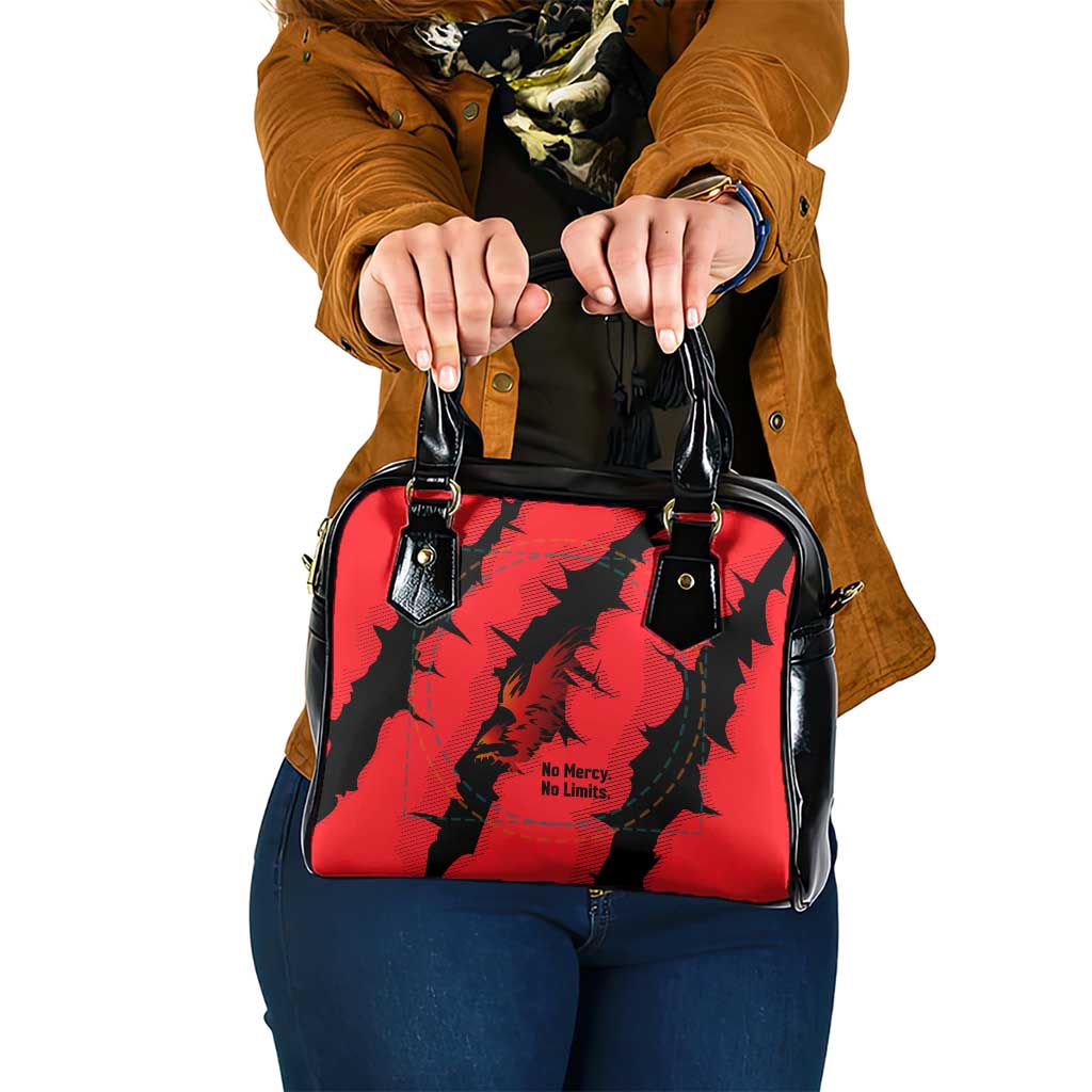 Slovakia Shoulder Handbag with Red Black Falcon Claw No Mercy Spirit TS04