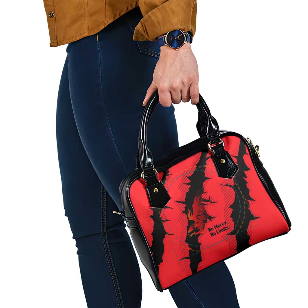 Slovakia Shoulder Handbag with Red Black Falcon Claw No Mercy Spirit TS04