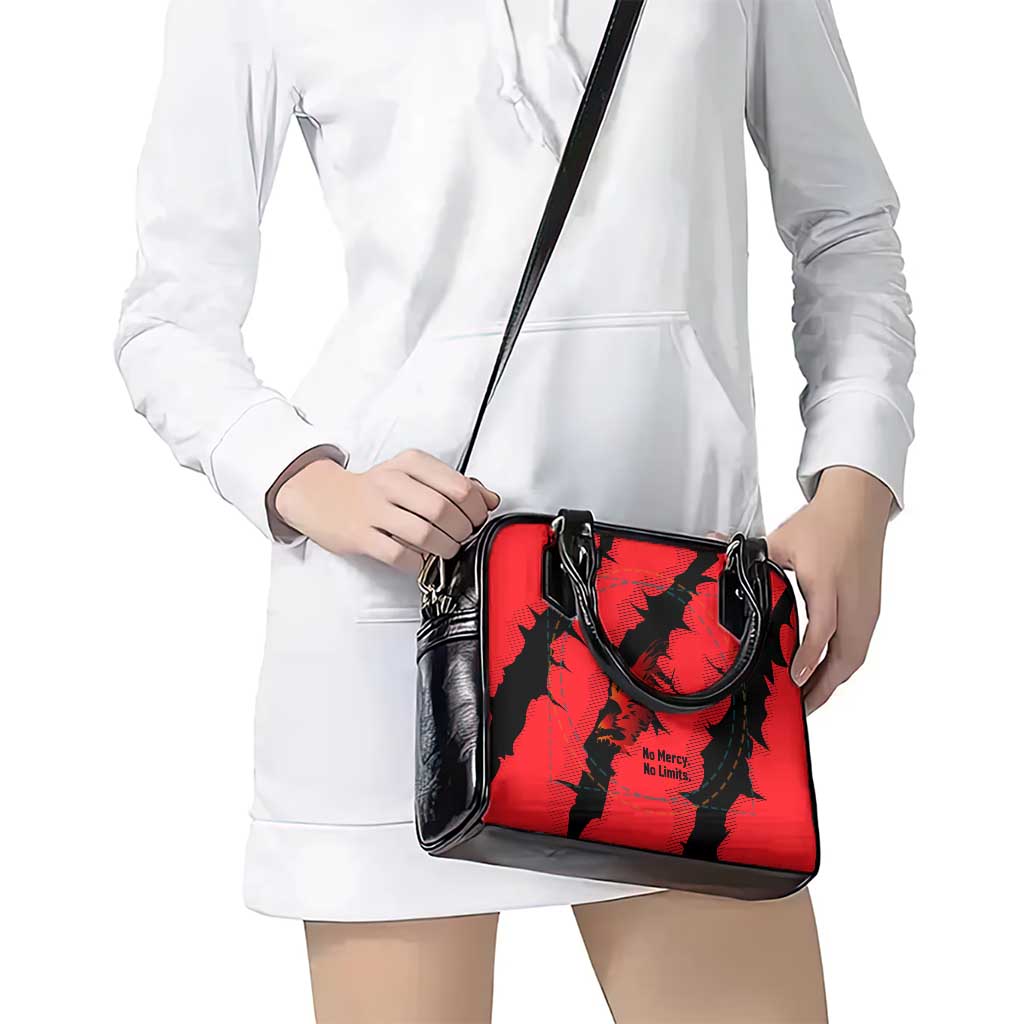 Slovakia Shoulder Handbag with Red Black Falcon Claw No Mercy Spirit TS04