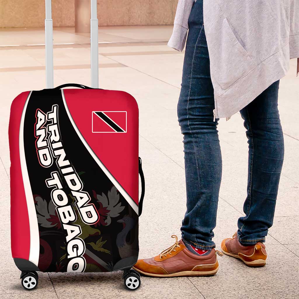 Trinidad and Tobago Flag Crest Design Luggage Cover with Bold Red Black Diagonal Layout TS04