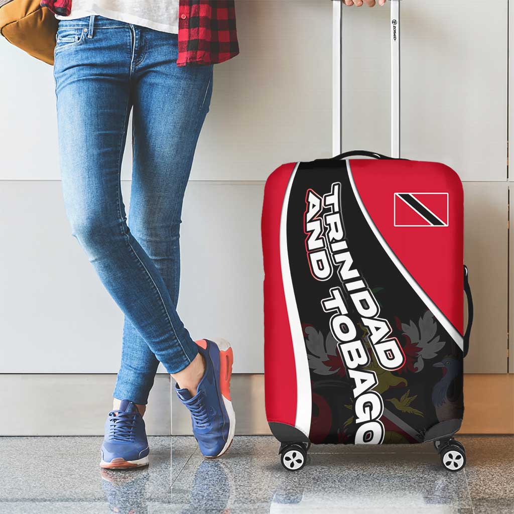 Trinidad and Tobago Flag Crest Design Luggage Cover with Bold Red Black Diagonal Layout TS04