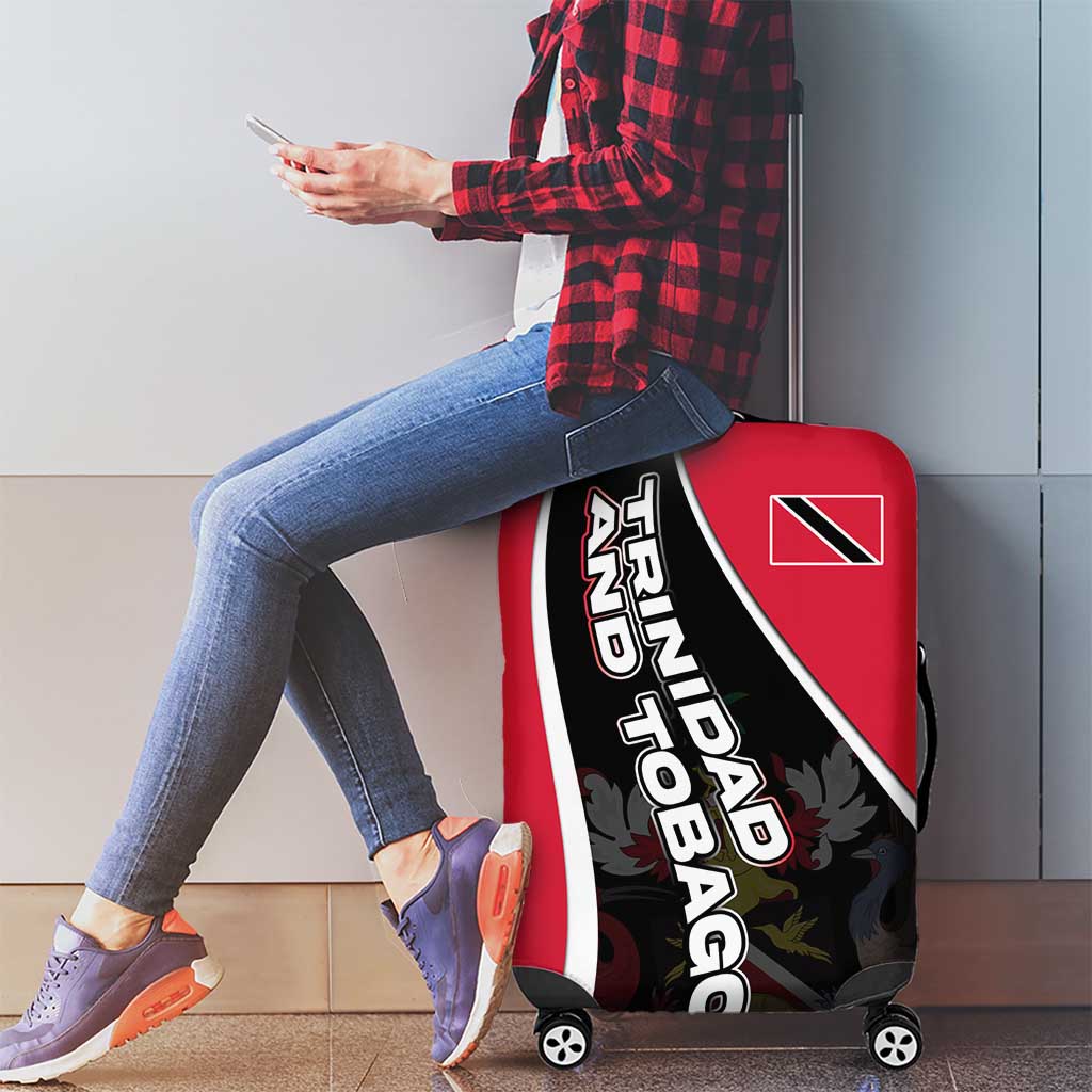 Trinidad and Tobago Flag Crest Design Luggage Cover with Bold Red Black Diagonal Layout TS04