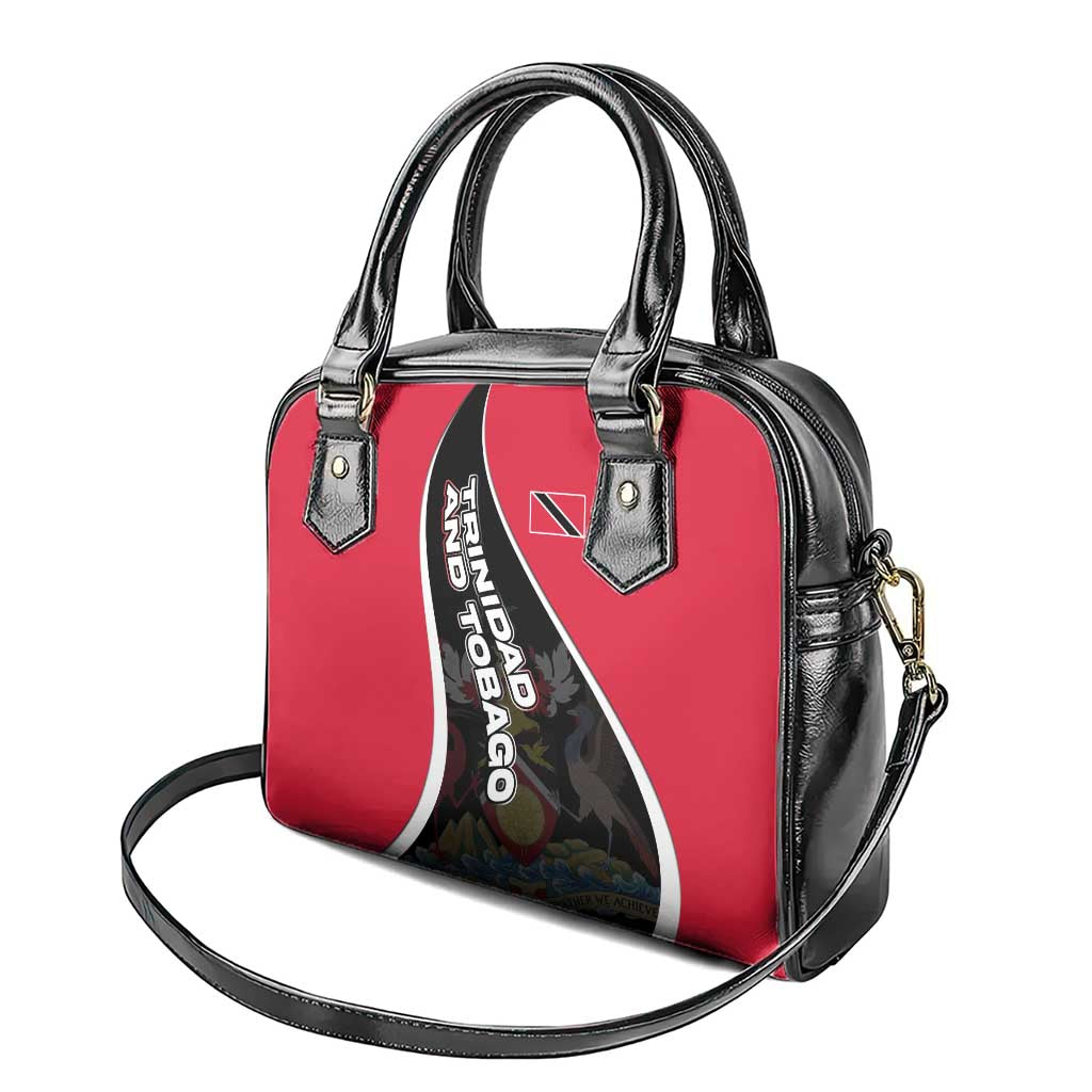 Trinidad and Tobago Flag Crest Design Shoulder Handbag with Bold Red Black Diagonal Layout TS04