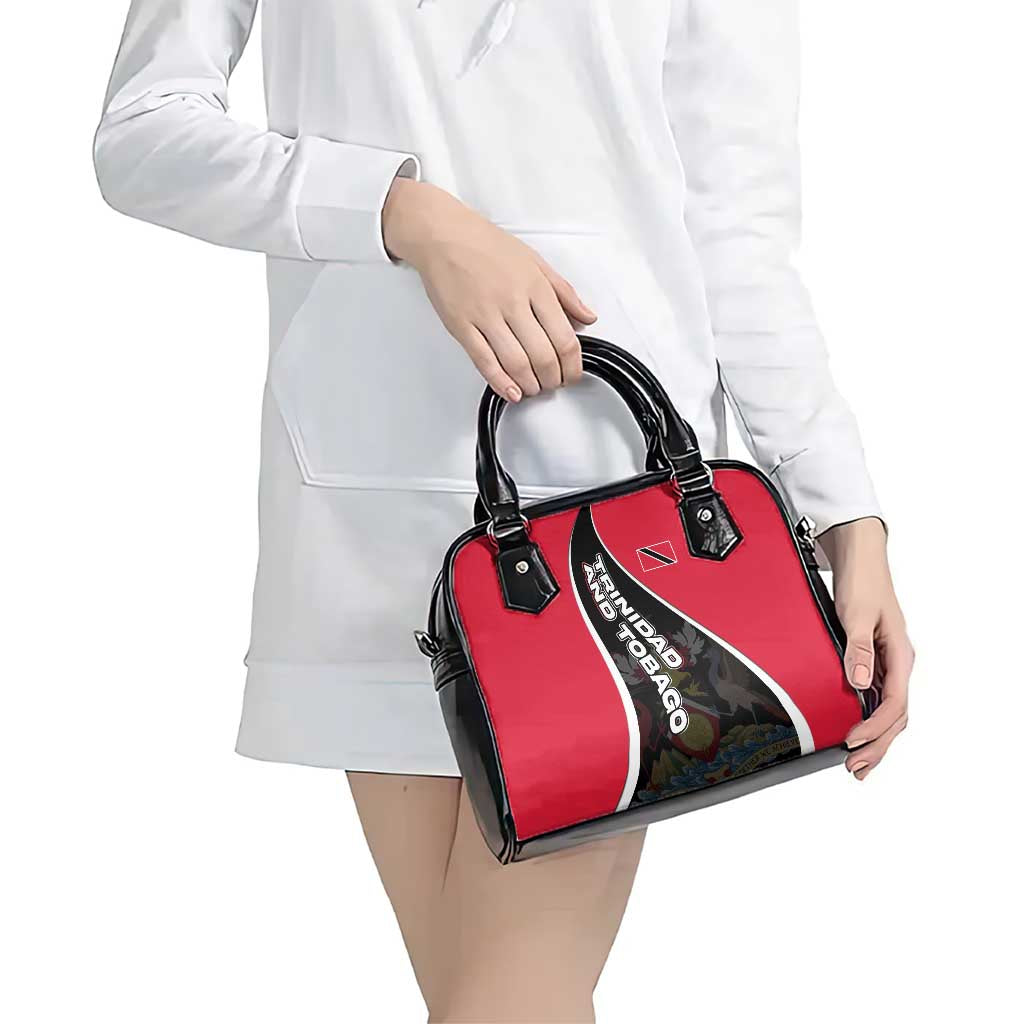 Trinidad and Tobago Flag Crest Design Shoulder Handbag with Bold Red Black Diagonal Layout TS04