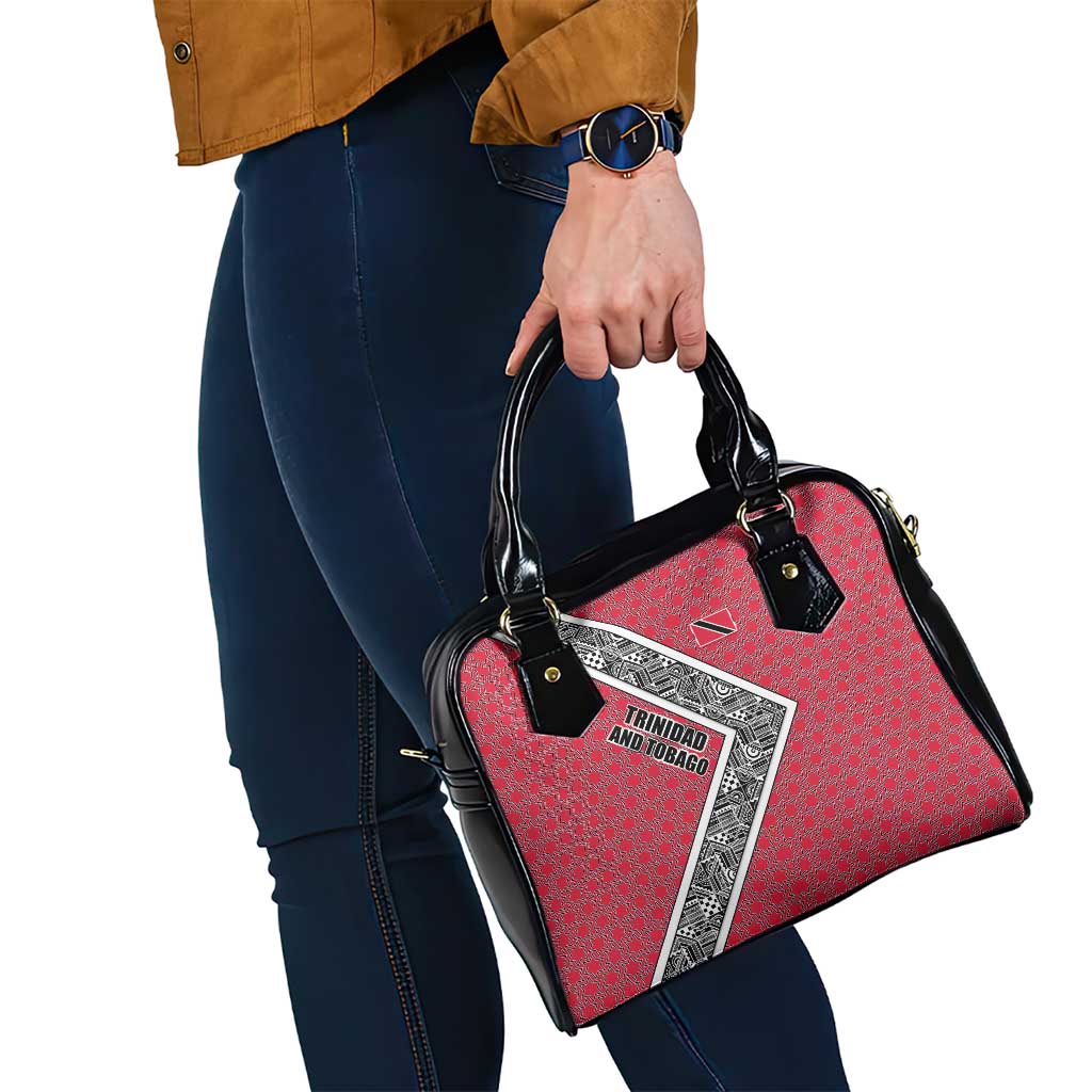 Trinidad and Tobago Flamingos Sunset Shoulder Handbag with Tribal Masks and Red Star Pattern TS04