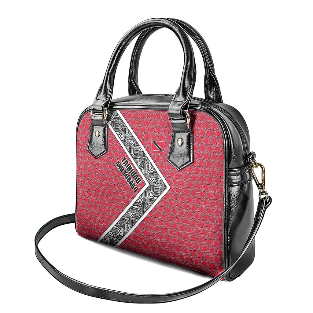 Trinidad and Tobago Flamingos Sunset Shoulder Handbag with Tribal Masks and Red Star Pattern TS04
