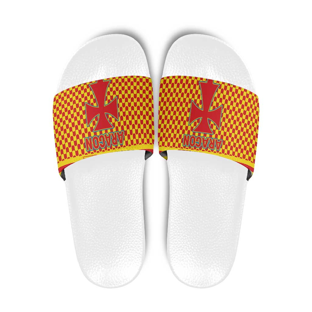 Aragon Flag Slide Sandals Autonomous Community of Spain TS04