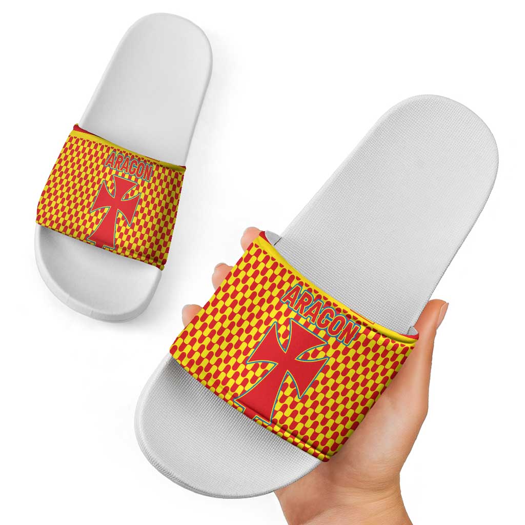 Aragon Flag Slide Sandals Autonomous Community of Spain TS04