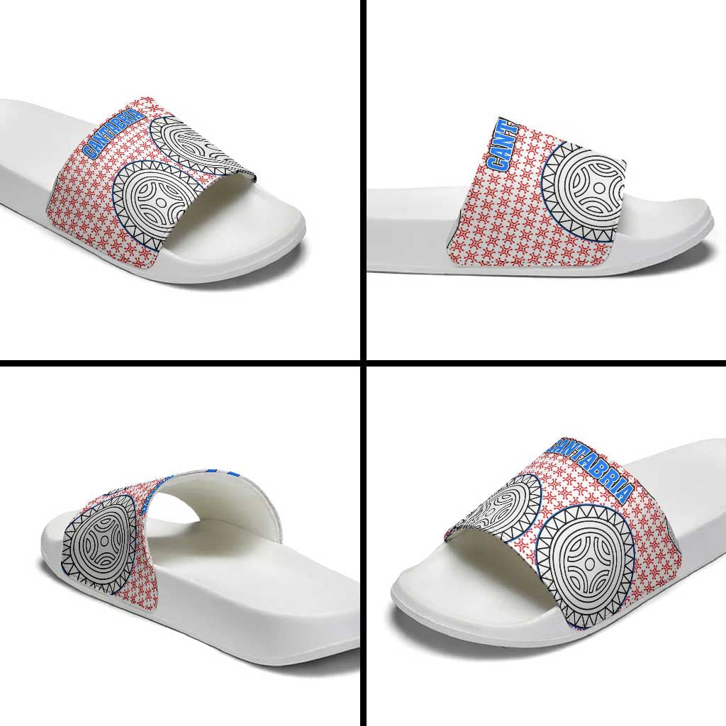 Cantabria Flag Slide Sandals Autonomous Community of Spain TS04