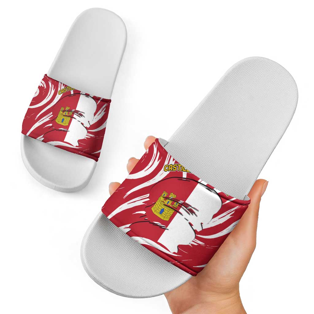 Castilla La Mancha Flag Slide Sandals Autonomous Community of Spain TS04