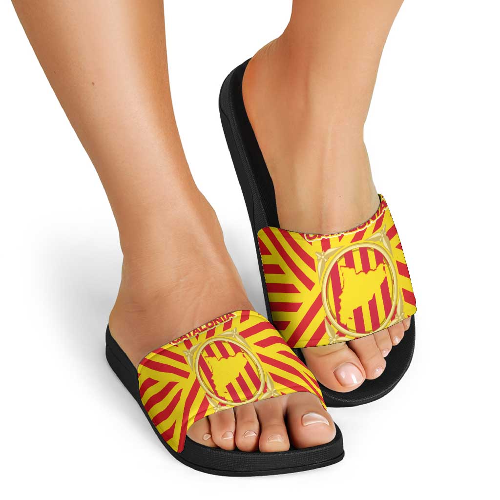 Catalonia Flag Slide Sandals Autonomous Community of Spain TS04