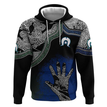 Black And White Aboriginal - Torres Strait Islanders Flag Hoodie TS04