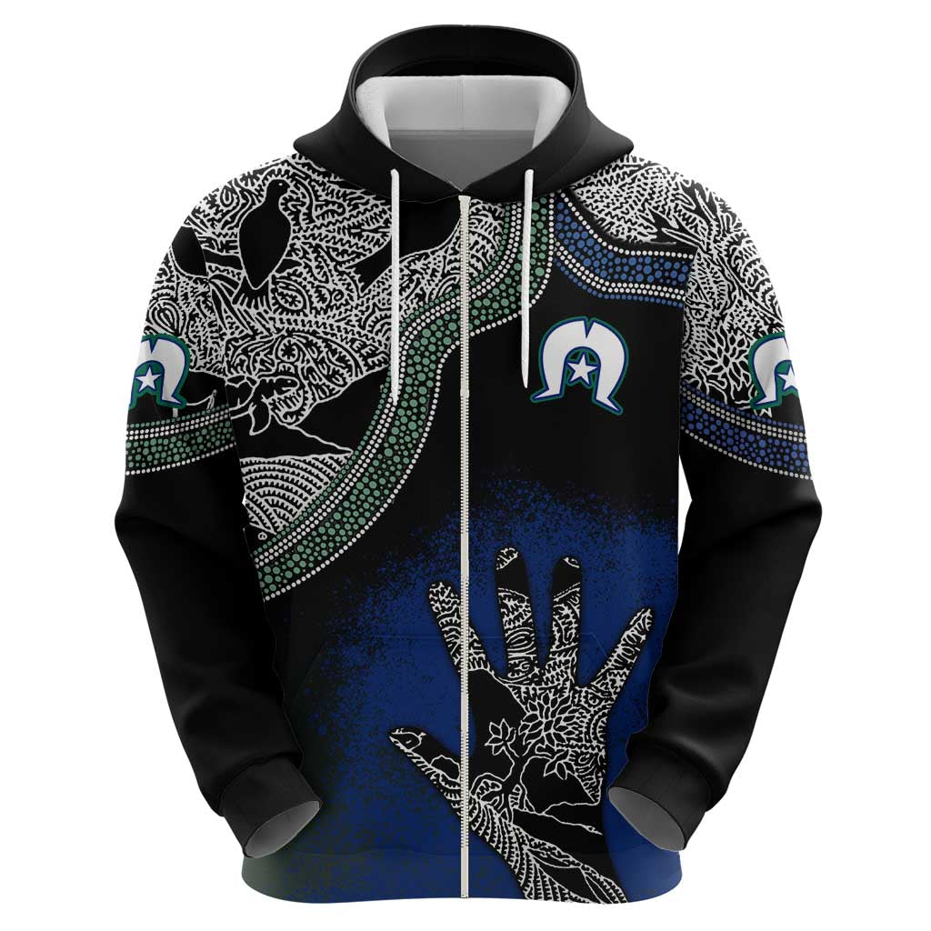 Black And White Aboriginal - Torres Strait Islanders Flag Hoodie TS04