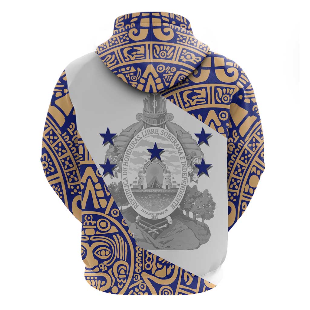 Honduras Hoodie National Emblem Blended with Traditional Patterns - Cultural Heritage Design TS04