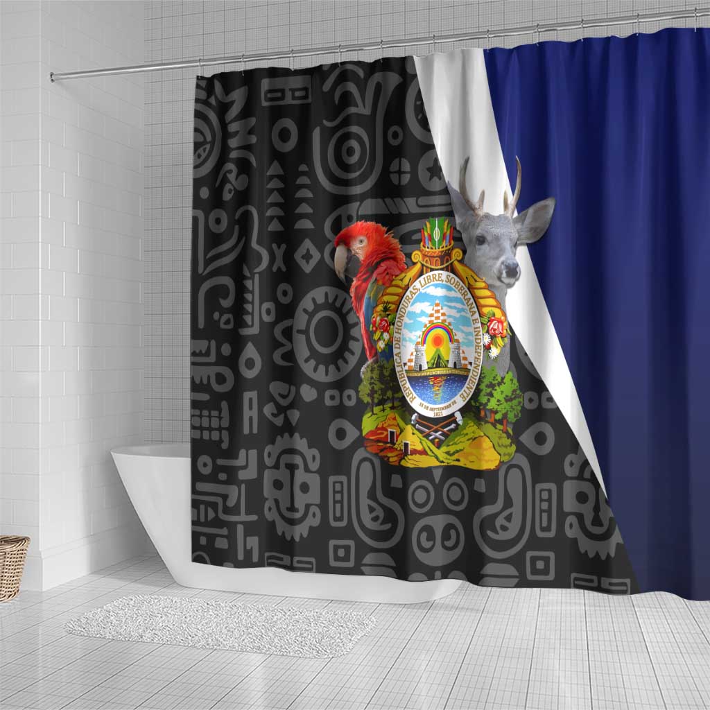 Honduras Coat of Arms Shower Curtain Traditional Patterns & National Symbol TS04