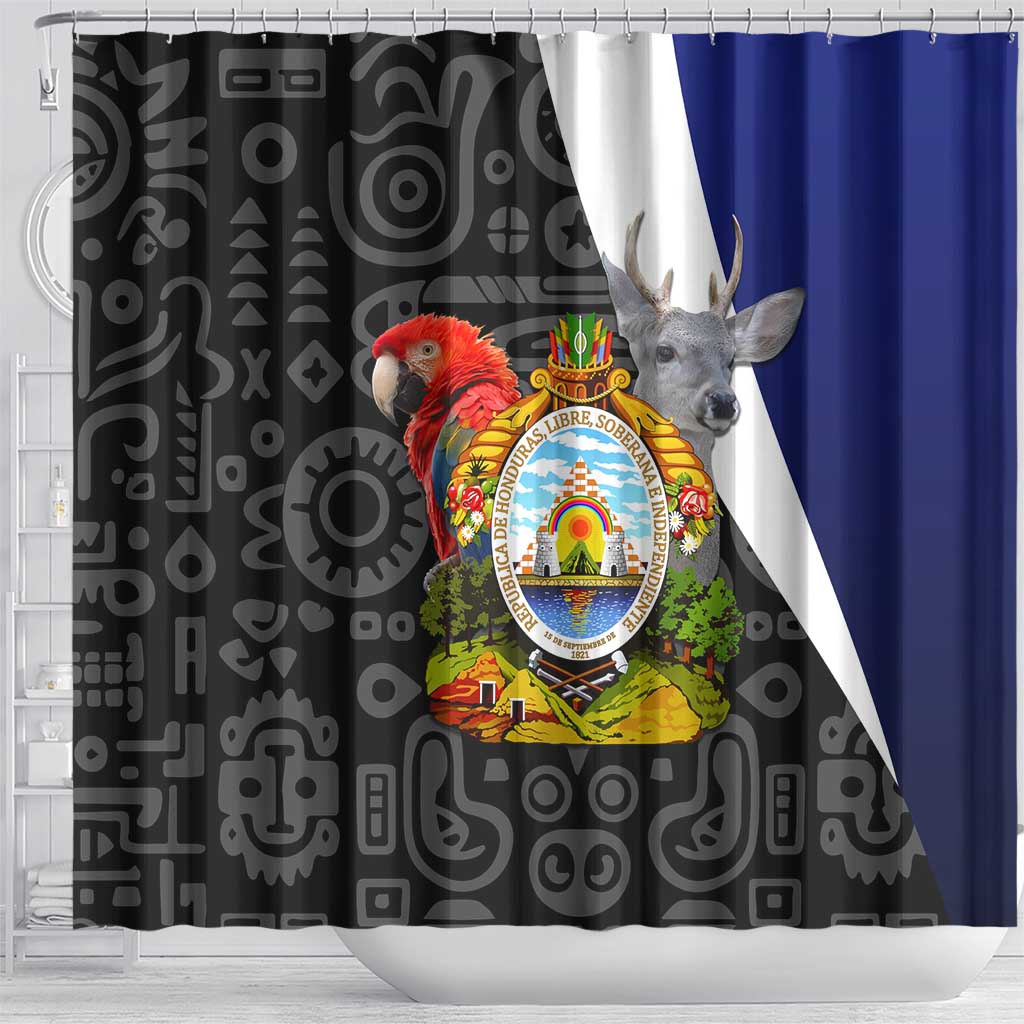 Honduras Coat of Arms Shower Curtain Traditional Patterns & National Symbol TS04