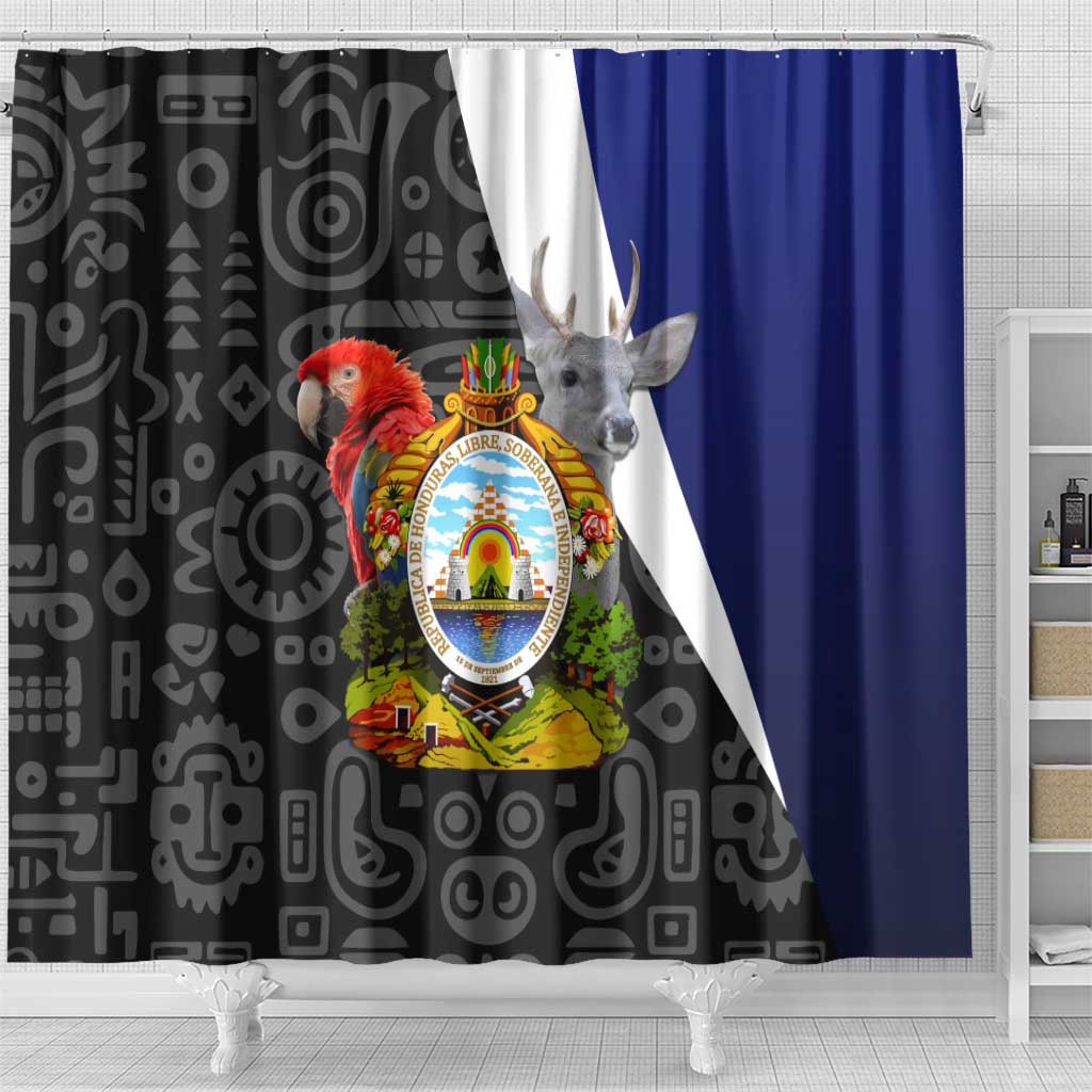 Honduras Coat of Arms Shower Curtain Traditional Patterns & National Symbol TS04