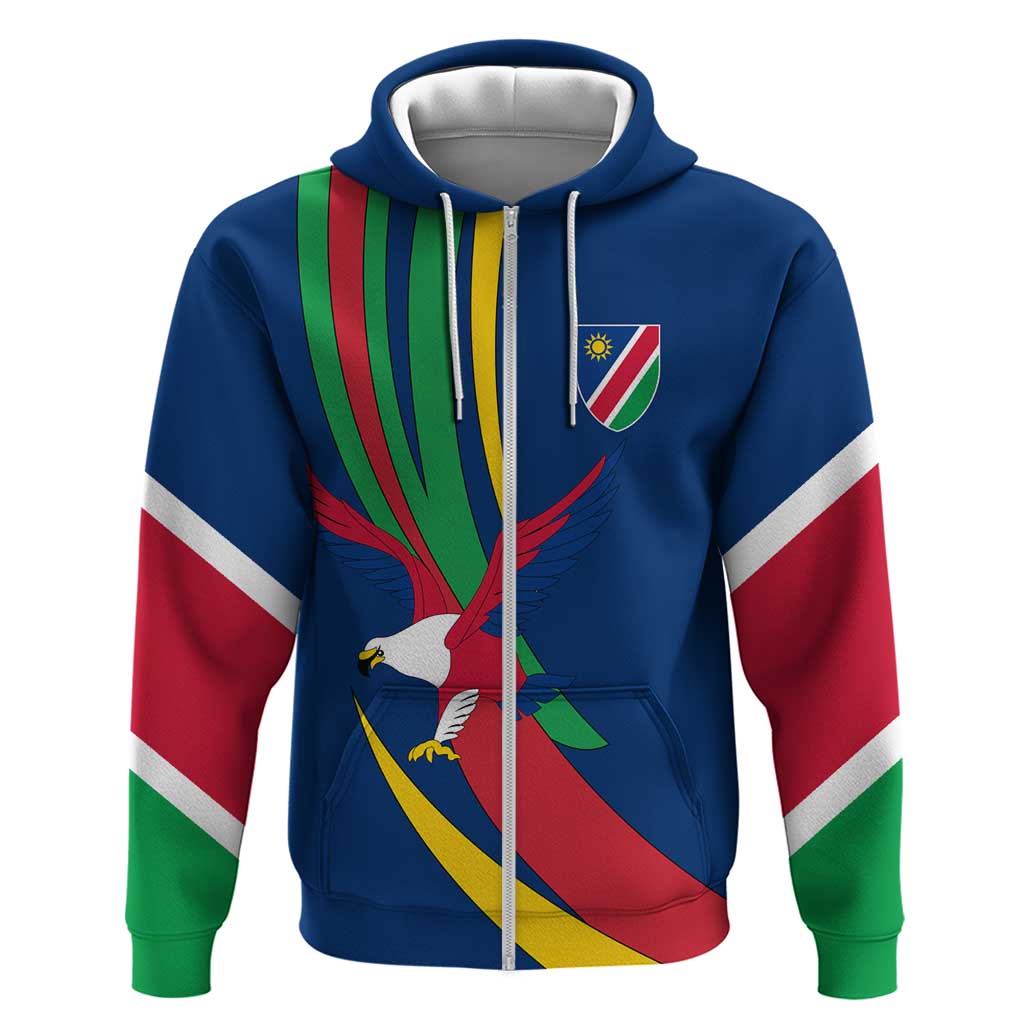 Namibia National Emblem Hoodie Flag Colors & Symbolic Animals Design TS04