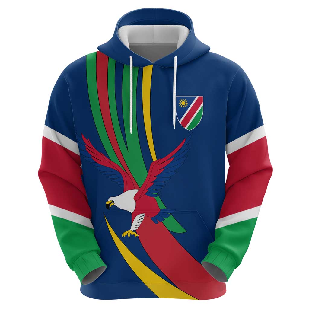 Namibia National Emblem Hoodie Flag Colors & Symbolic Animals Design TS04