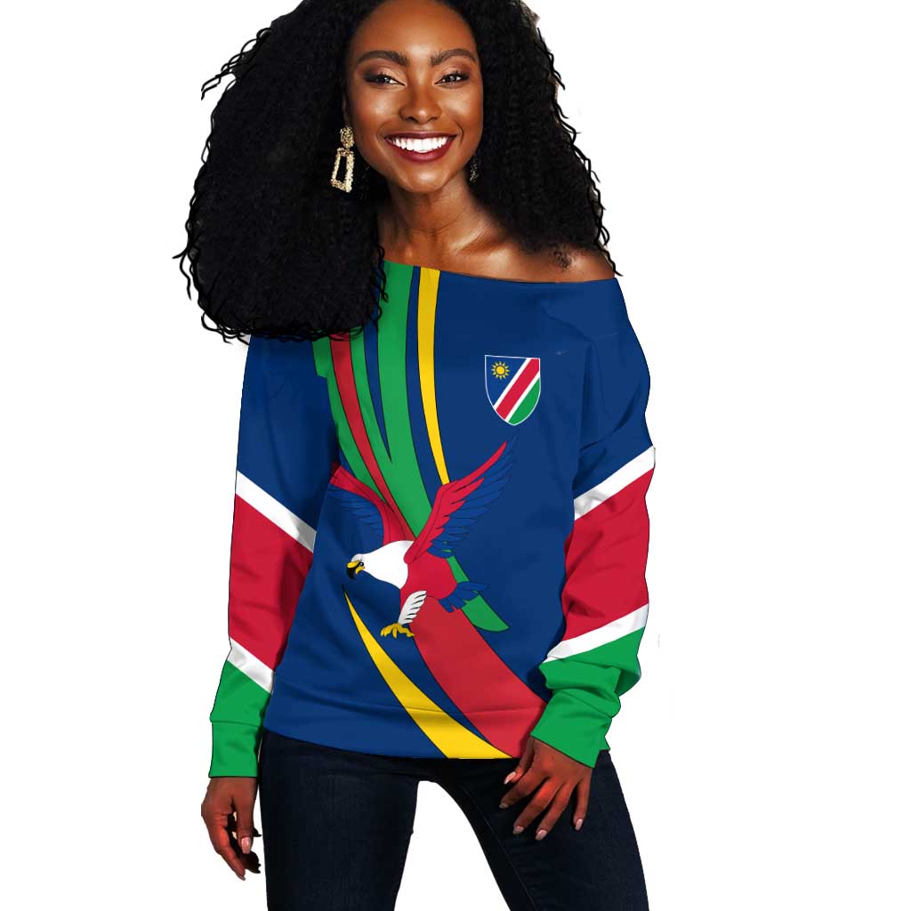 African Fish Eagle Namibia Off Shoulder Sweater Gemsbok Supporters Style TS04