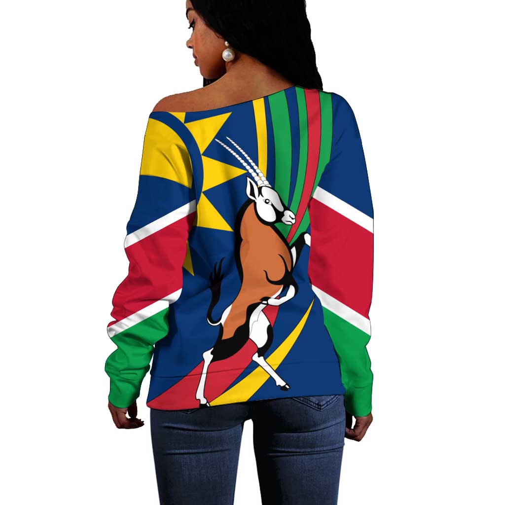 African Fish Eagle Namibia Off Shoulder Sweater Gemsbok Supporters Style TS04