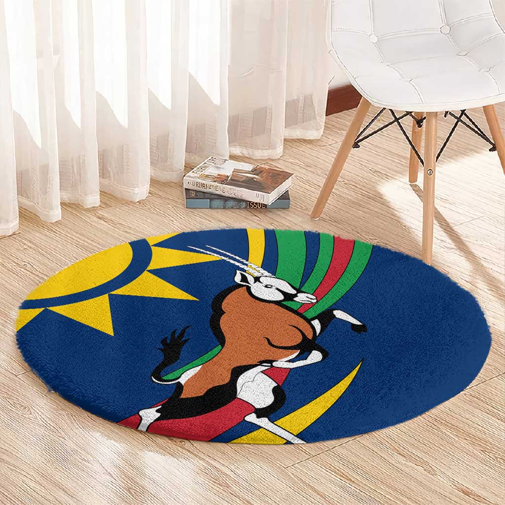 African Fish Eagle Namibia Round Carpet Gemsbok Supporters Style TS04