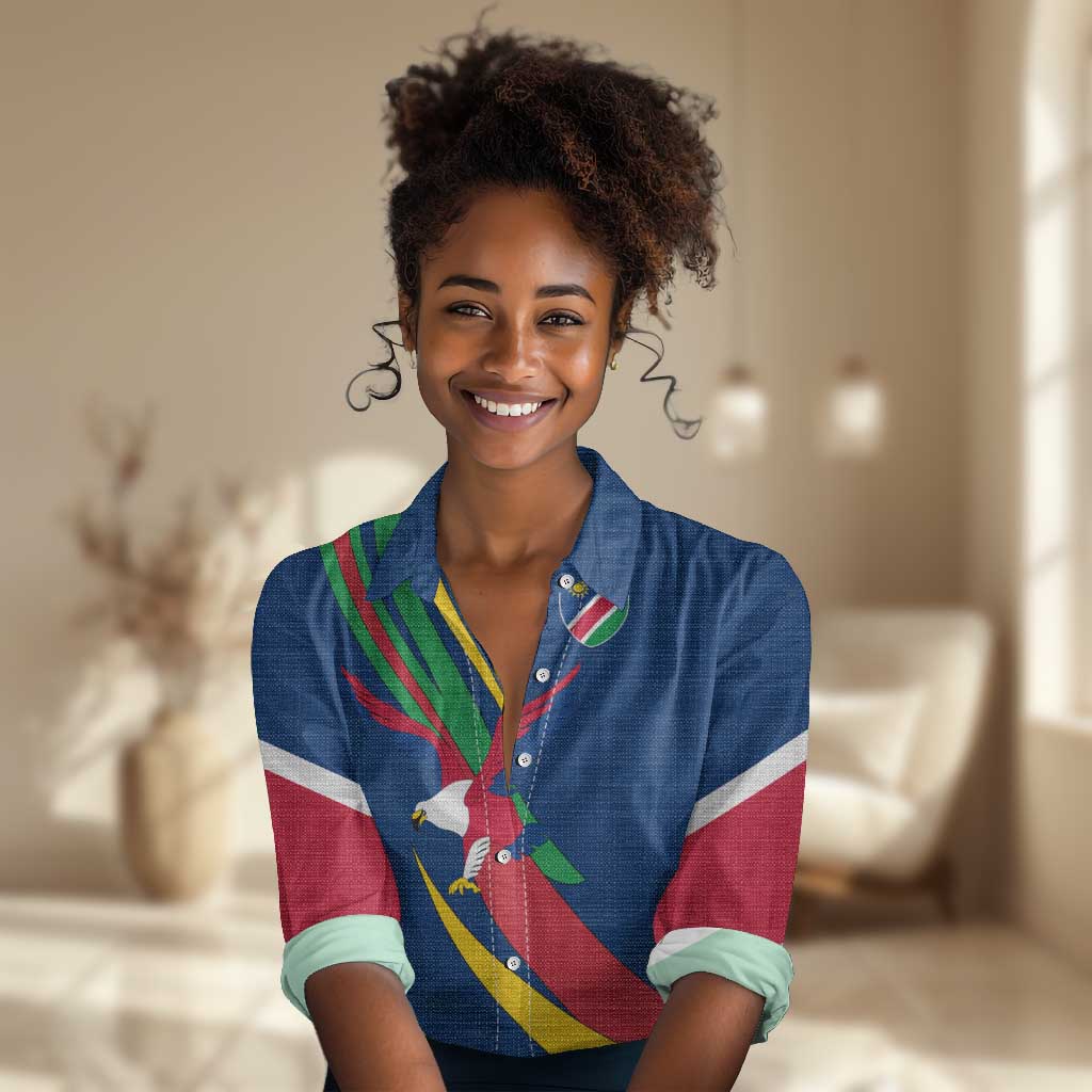 African Fish Eagle Namibia Women Casual Shirt Gemsbok Supporters Style TS04