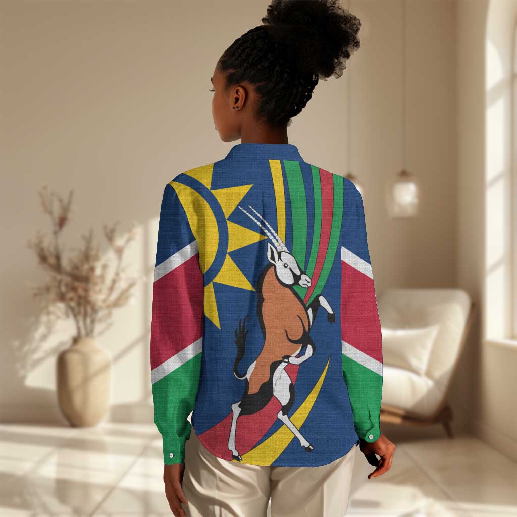 African Fish Eagle Namibia Women Casual Shirt Gemsbok Supporters Style TS04