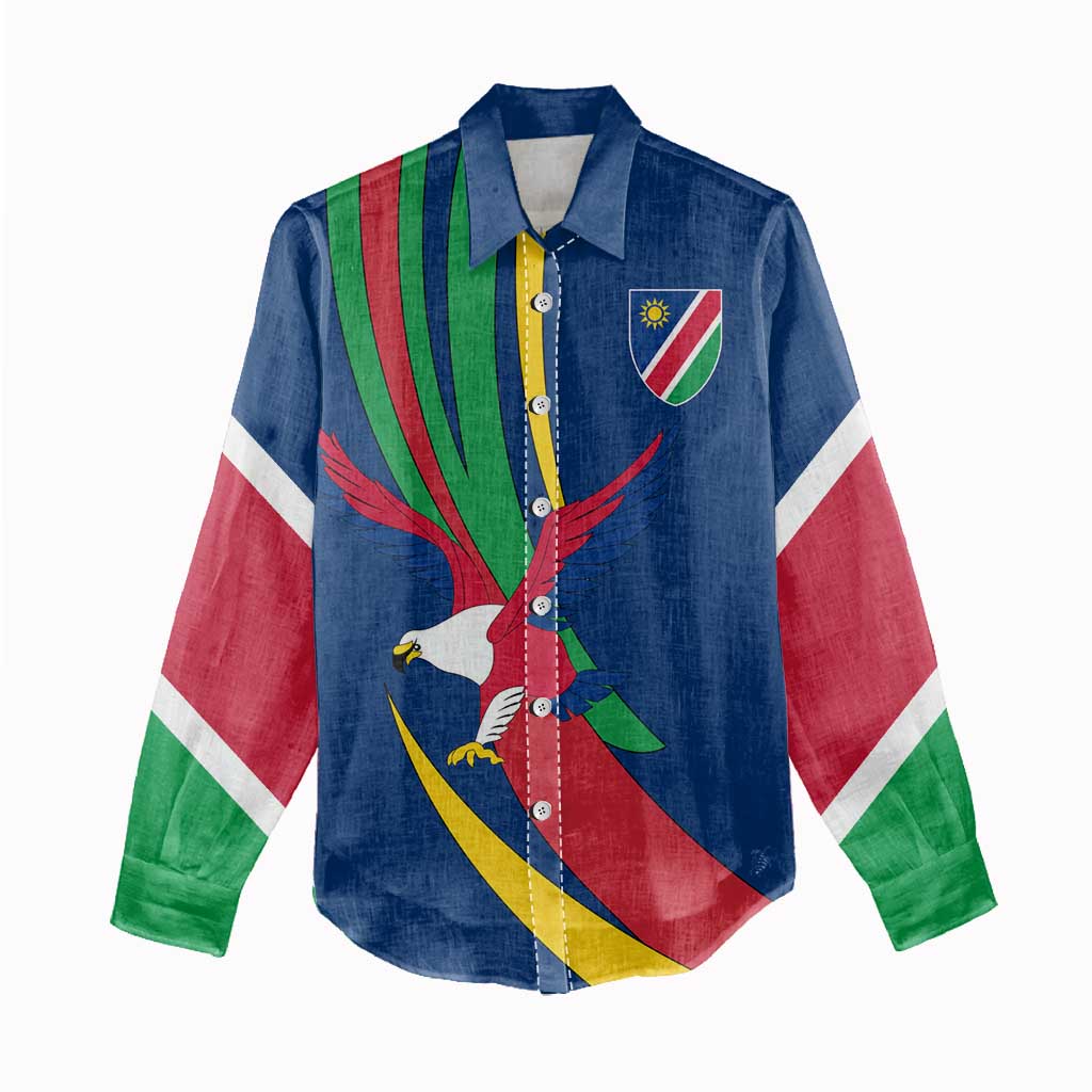 African Fish Eagle Namibia Women Casual Shirt Gemsbok Supporters Style TS04