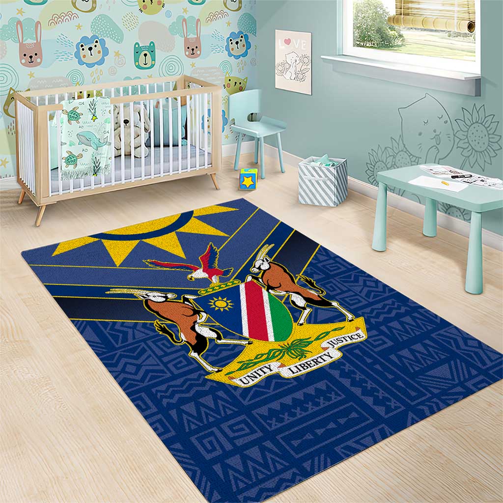 Namibia Yellow Sun Area Rug Sporty Style with Traditional Patterns TS04