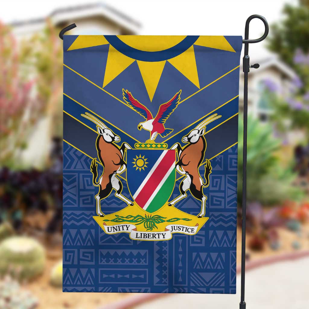 Namibia Yellow Sun Garden Flag Sporty Style with Traditional Patterns TS04