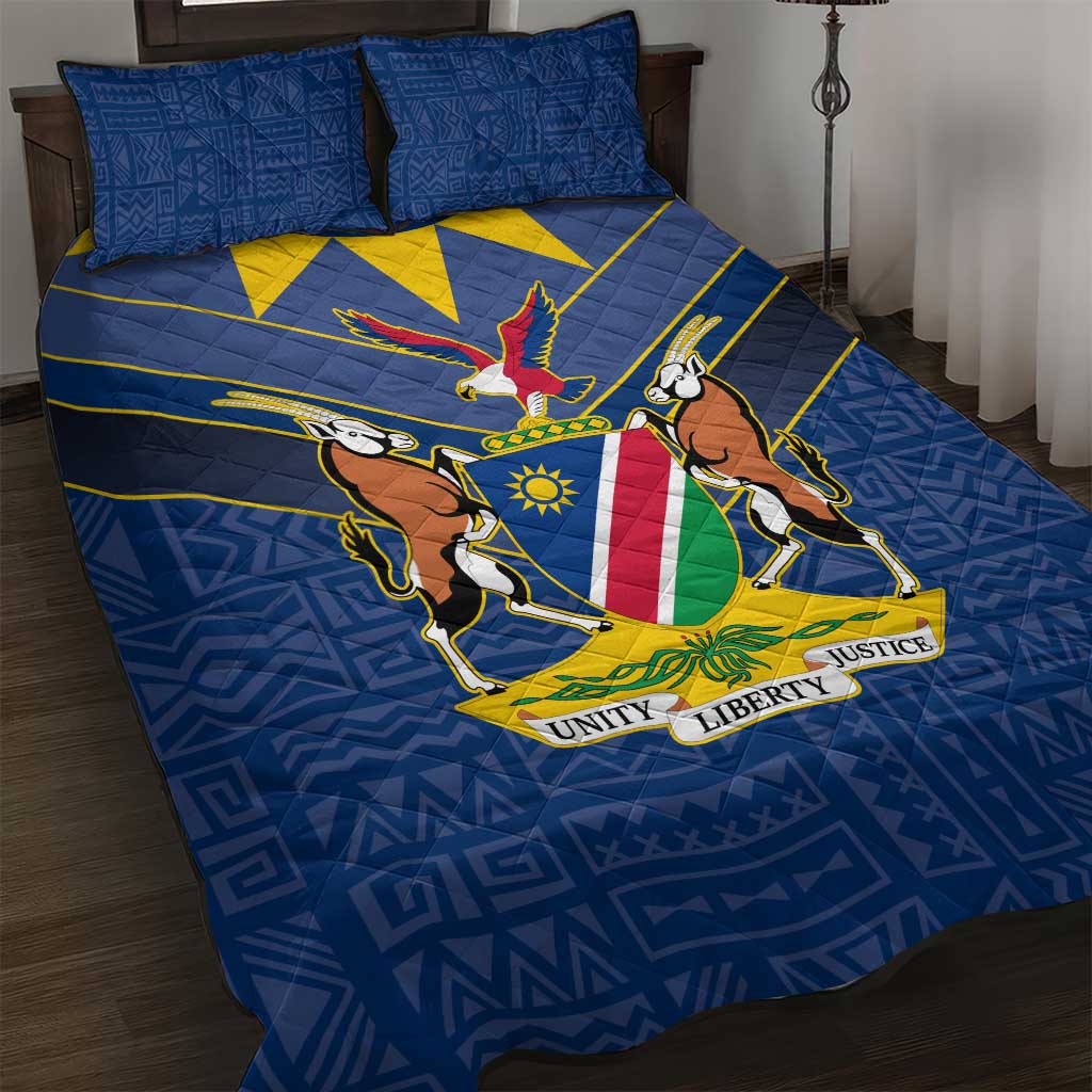 Namibia Yellow Sun Quilt Bed Set Sporty Style with Traditional Patterns TS04