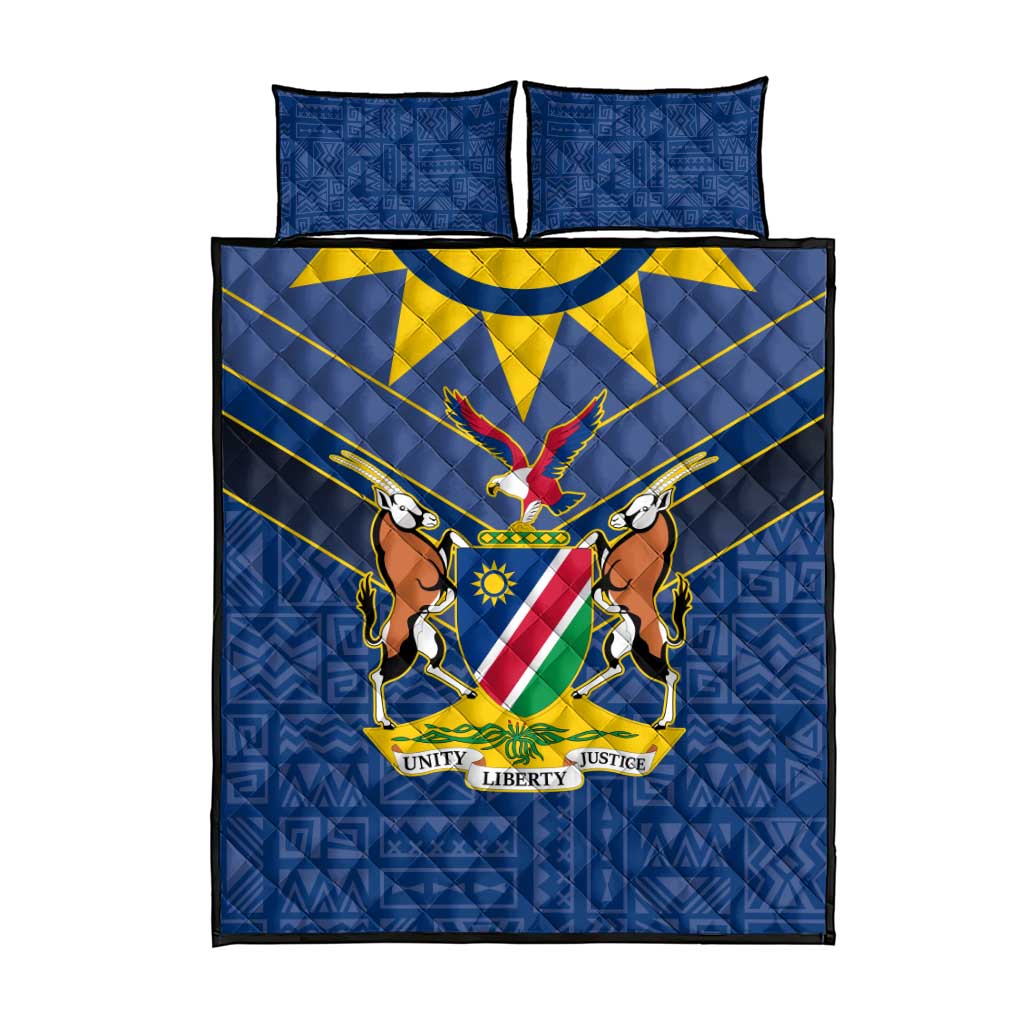Namibia Yellow Sun Quilt Bed Set Sporty Style with Traditional Patterns TS04
