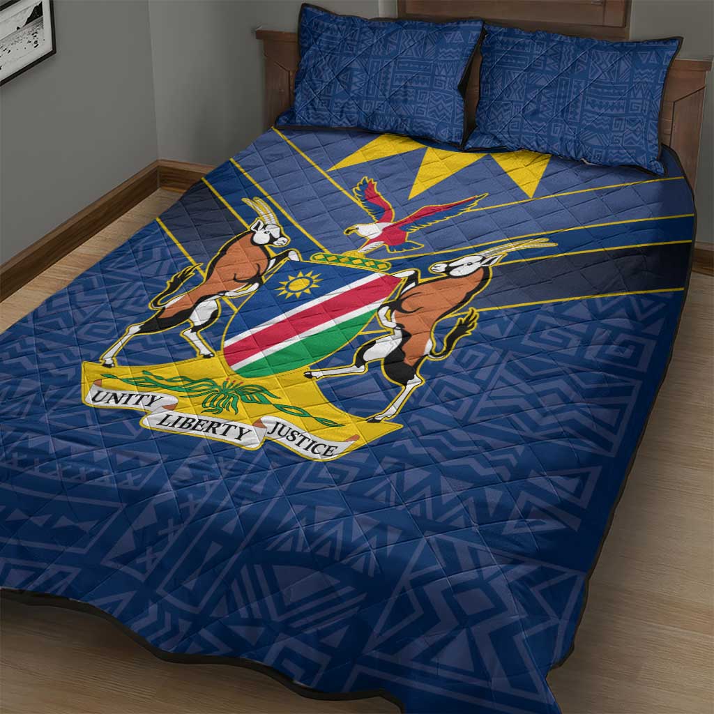 Namibia Yellow Sun Quilt Bed Set Sporty Style with Traditional Patterns TS04