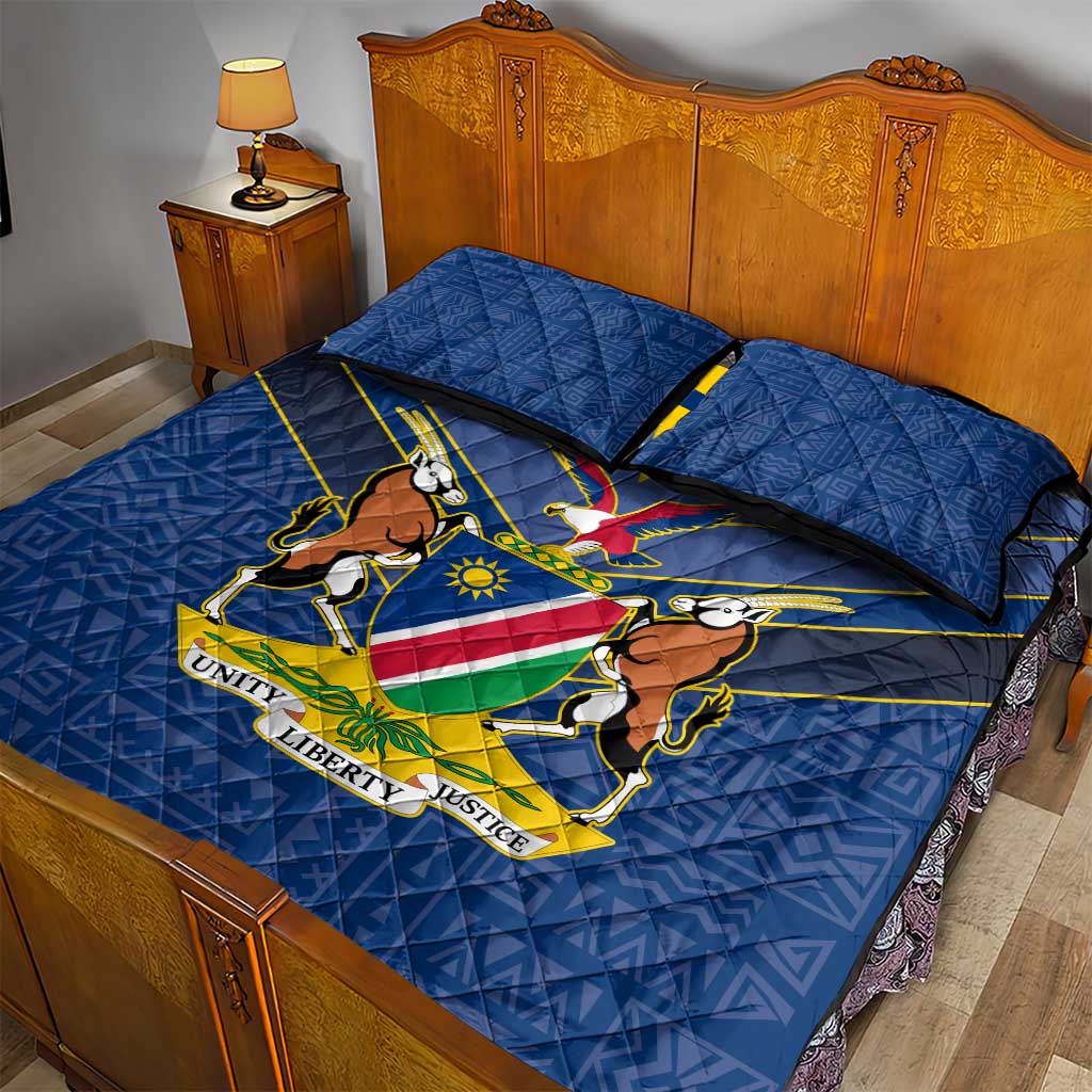Namibia Yellow Sun Quilt Bed Set Sporty Style with Traditional Patterns TS04