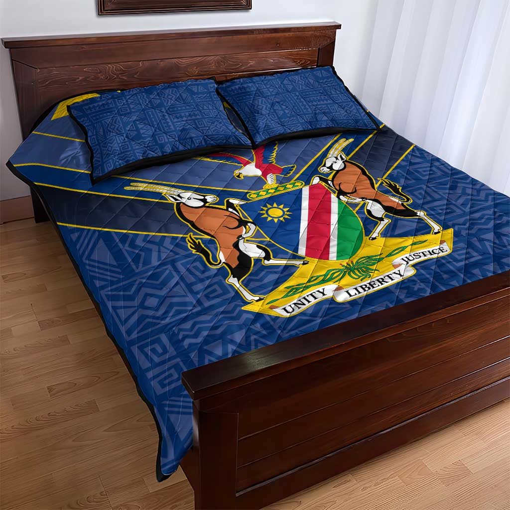 Namibia Yellow Sun Quilt Bed Set Sporty Style with Traditional Patterns TS04