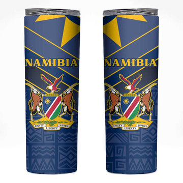 Namibia Yellow Sun Skinny Tumbler Sporty Style with Traditional Patterns TS04