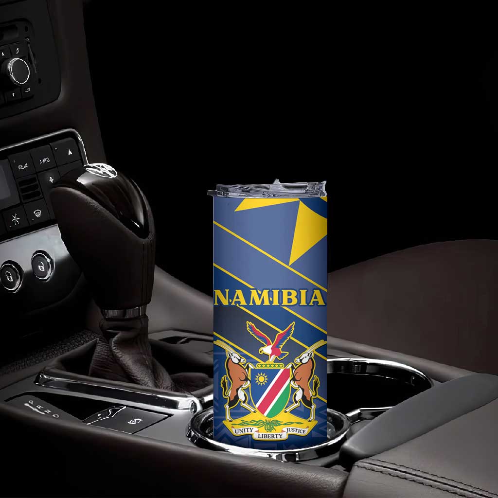 Namibia Yellow Sun Skinny Tumbler Sporty Style with Traditional Patterns TS04