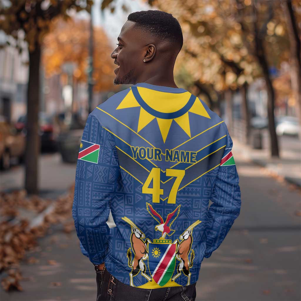Namibia Yellow Sun Sweatshirt Sporty Style with Traditional Patterns TS04