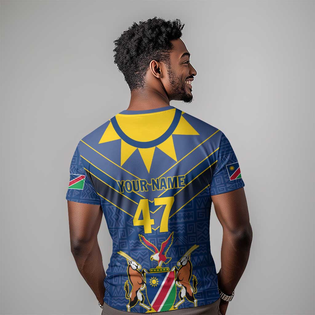 Namibia Yellow Sun T shirt Sporty Style with Traditional Patterns TS04