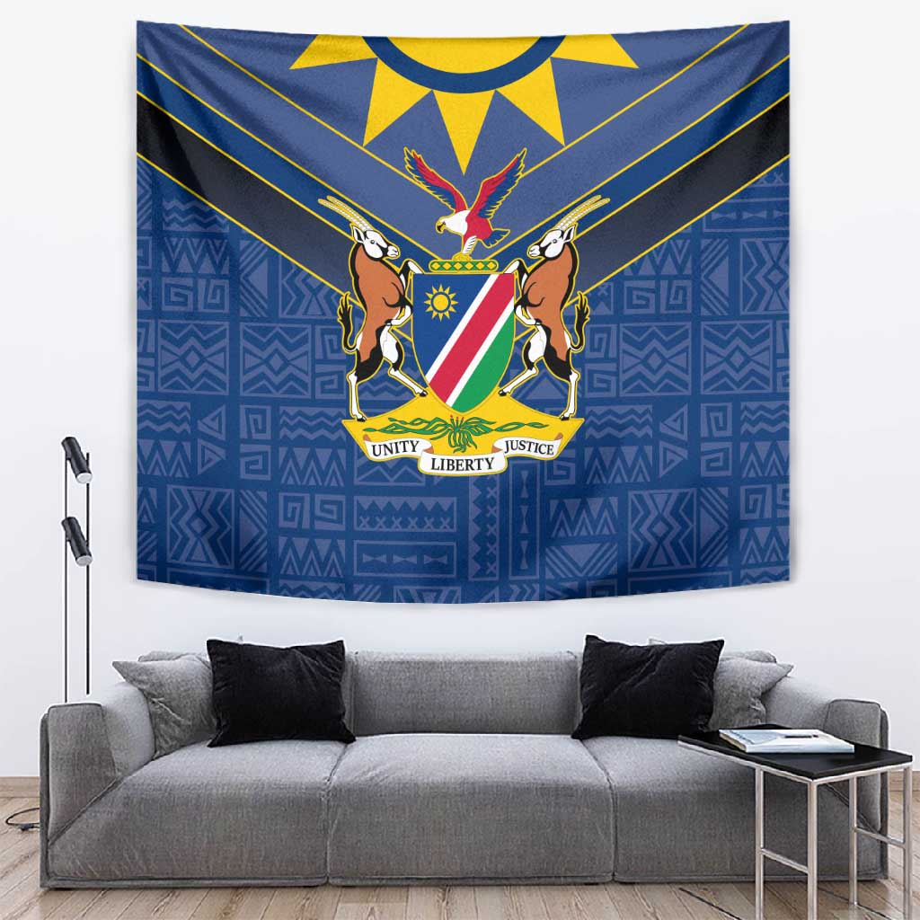 Namibia Yellow Sun Tapestry Sporty Style with Traditional Patterns TS04