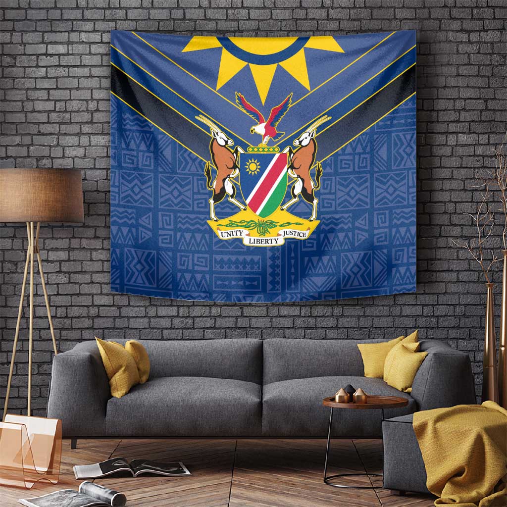 Namibia Yellow Sun Tapestry Sporty Style with Traditional Patterns TS04