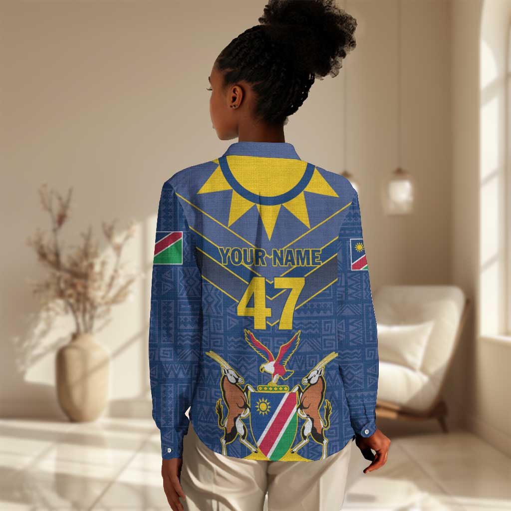 Namibia Yellow Sun Women Casual Shirt Sporty Style with Traditional Patterns TS04