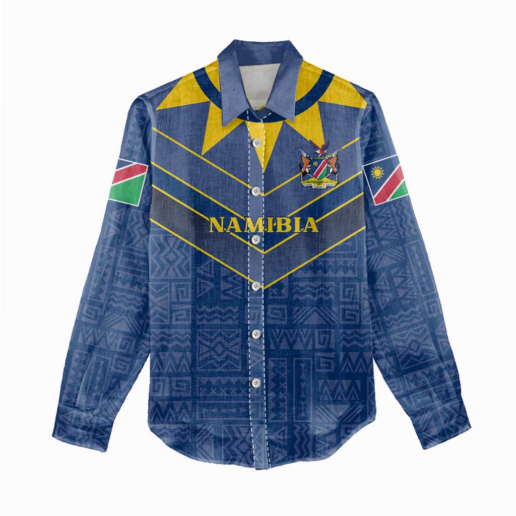 Namibia Yellow Sun Women Casual Shirt Sporty Style with Traditional Patterns TS04