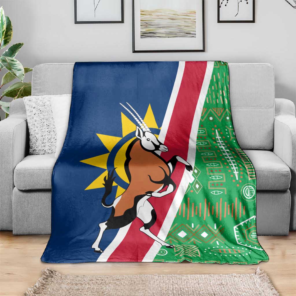Namibia Gemsbok Blanket Flag Design with African Patterns TS04