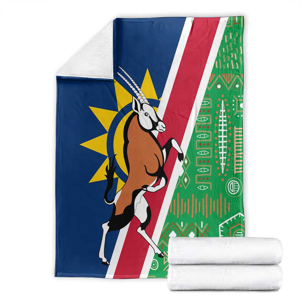 Namibia Gemsbok Blanket Flag Design with African Patterns TS04