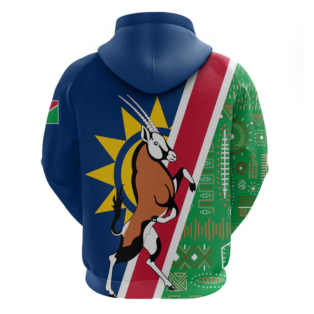 Namibia Flag Hoodie Detailed Design with Traditional Patterns TS04
