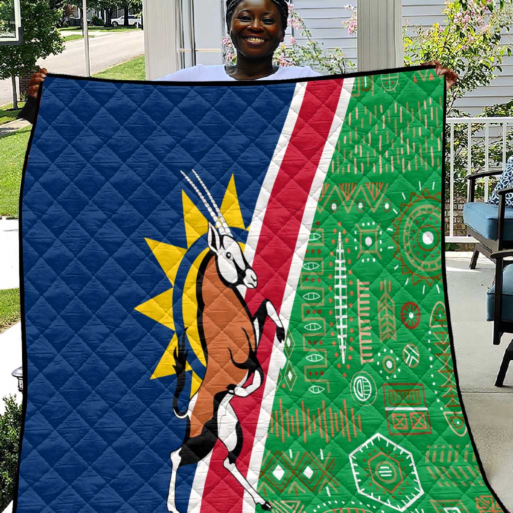 Namibia Gemsbok Quilt Flag Design with African Patterns TS04